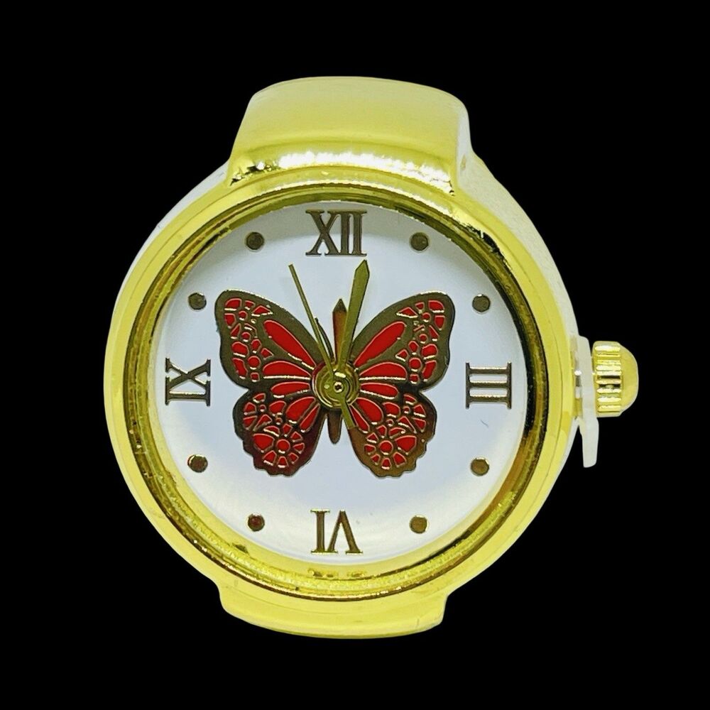 BOZHI Ring Watch Gold Design With Crystals New